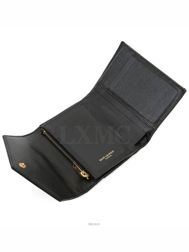 Monogram Compact 3 fold Wallet 403943 Black YSL Gold Plated - SAINT LAURENT - BALAAN 7