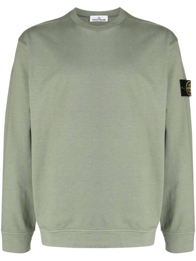 Wappen Patch Heavy Cotton Sweatshirt Sage Green - STONE ISLAND - BALAAN 1