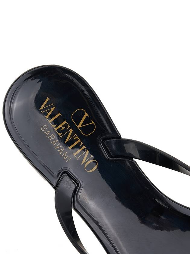 Rubber Rockstud Flip Flops Black - VALENTINO - BALAAN 8