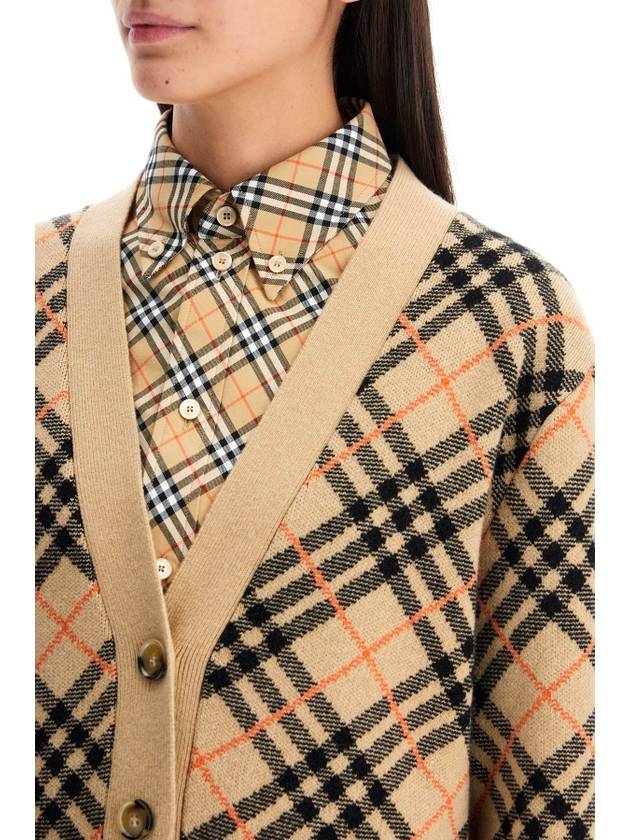 Check Cashmere Cardigan Sand - BURBERRY - BALAAN 5