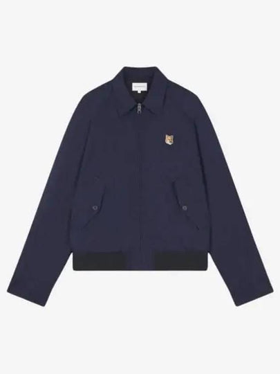 Harrington Zip-Up Jacket Navy - MAISON KITSUNE - BALAAN 2