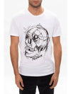 Sketch Skull Print Short Sleeve T-Shirt White - ALEXANDER MCQUEEN - BALAAN 5