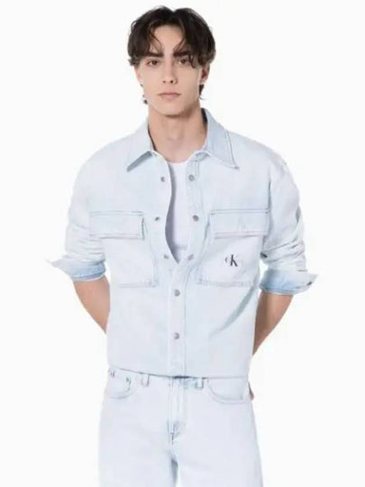 Jeans Relaxed Fit Denim Long Sleeve Shirt Light Blue - CALVIN KLEIN - BALAAN 2