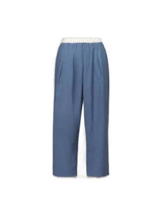 Loose Fit Cotton Crop Pants Blue - MAISON MARGIELA - BALAAN 2