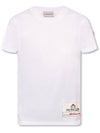 Women's Love Logo Patch Short Sleeve T-Shirt White - MONCLER - BALAAN.