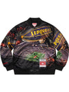 x Mitchell Ness Stadium Satin Varsity Jacket Black ® Mitchell Ness® Stadium Satin Varsity Jacket - SUPREME - BALAAN 4