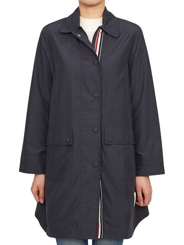 Military Ripstop Round Collar Over Pea Coat Navy - THOM BROWNE - BALAAN 2