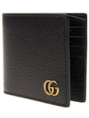 GG Marmont Leather Bi Fold Wallet Black Gold - GUCCI - BALAAN 3