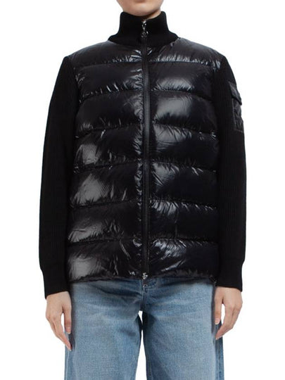 Padded Wool Cardigan Black - MONCLER - BALAAN 2