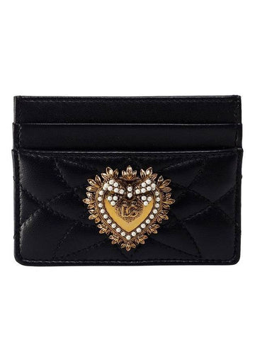 Women's Devotion Card Wallet Black - DOLCE&GABBANA - BALAAN.