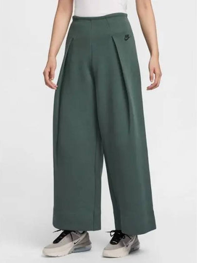 Pleated High Waist Pants Vintage Green - NIKE - BALAAN 2