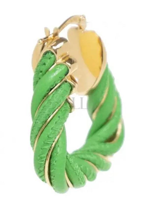 Twisted Triangle Hoop Earrings Green - BOTTEGA VENETA - BALAAN 2