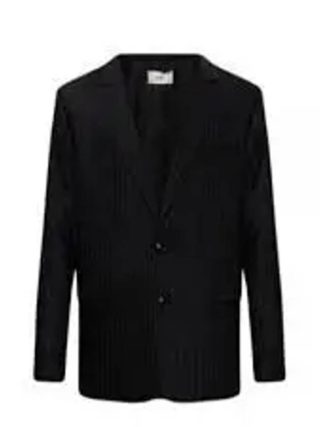 Men's Wool Cotton Herringbone Jacket Black - AMI - BALAAN 2