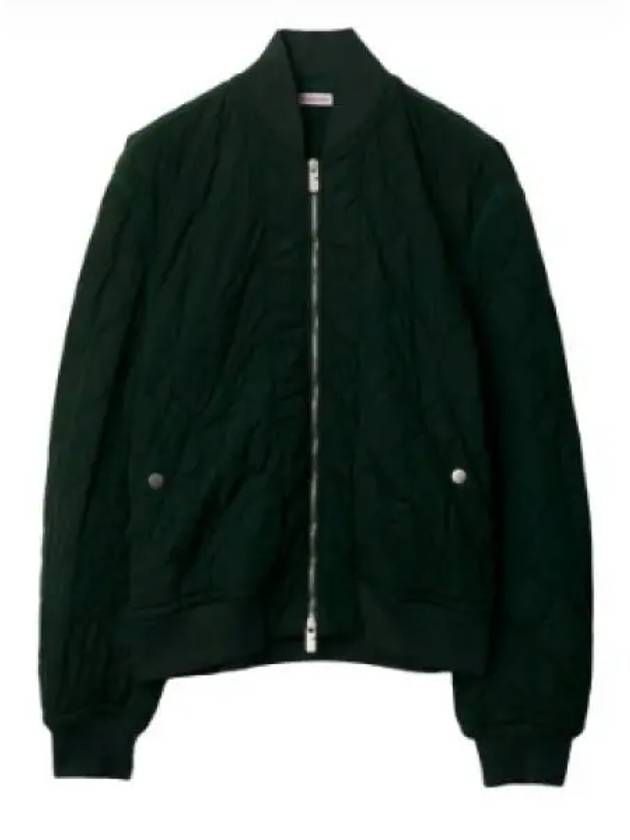 Quilted Zip-Up Bomber Jacket Green - BURBERRY - BALAAN 2