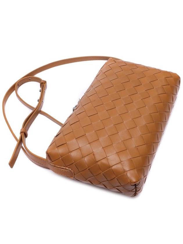 Intrecciato Leather Mini Cross Bag Camel - BOTTEGA VENETA - BALAAN 6