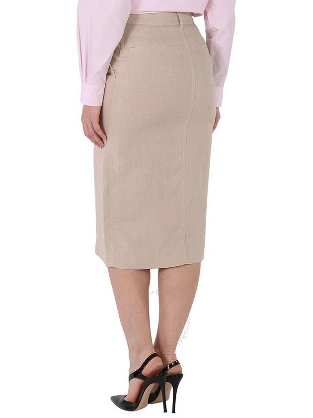 Burberry Ladies Oatmeal Linen Pencil Skirt, Brand Size 6 (US Size 4) - BURBERRY - BALAAN 3