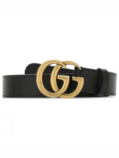 Men's GG Marmont Buckle Belt Black - GUCCI - BALAAN 2