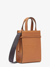 Mini Logo Leather Tote Bag Brown - FENDI - BALAAN 2