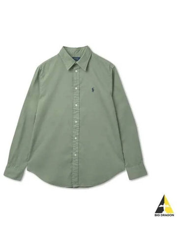 W Relax Fit Cotton Twill Shirt Cargo Green - POLO RALPH LAUREN - BALAAN 1