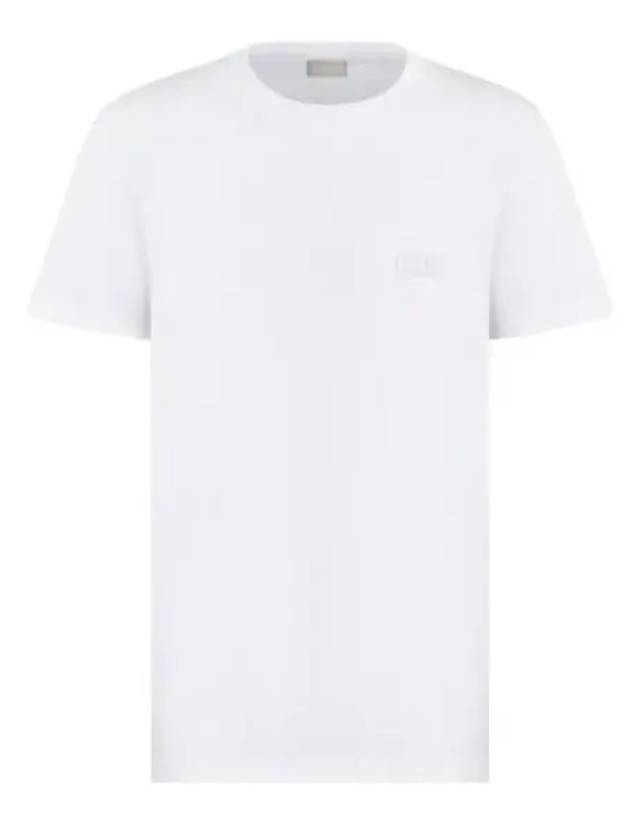 Embroidered Logo Cotton Jersey Short Sleeve T-Shirt White - DIOR - BALAAN 2