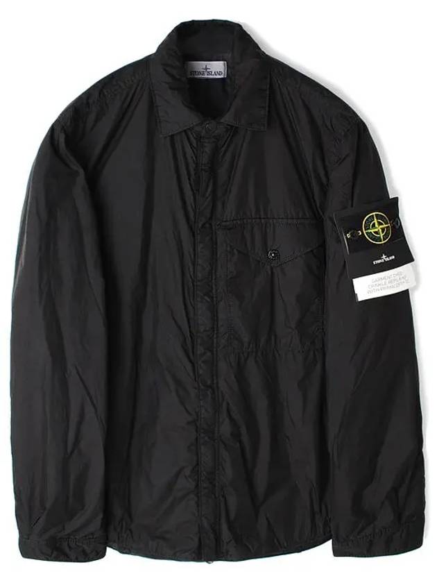 Logo Patch Zip Up Jacket Black - STONE ISLAND - BALAAN 2