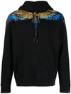 Icon Wings Drawstring Cotton Hoodie Black - MARCELO BURLON - BALAAN 2