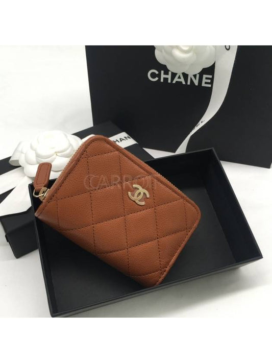 Classic zipper caviar brown AP0216 - CHANEL - BALAAN 1