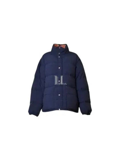 High Neck Padded Quilted Down Jacket Navy - JIL SANDER - BALAAN 2