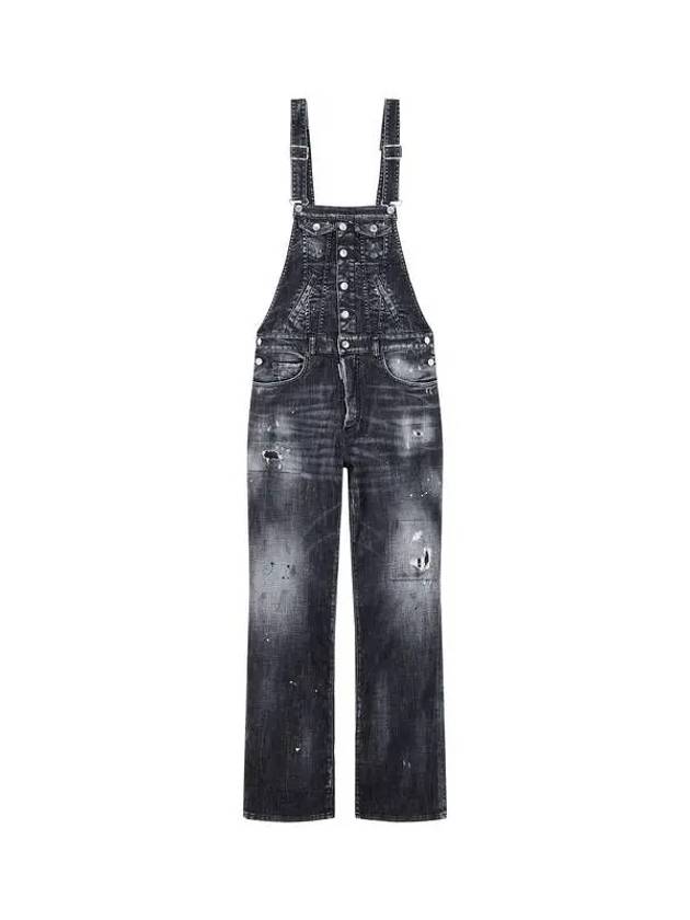 Washed Damaged Denim Overall Black - DSQUARED2 - BALAAN 1