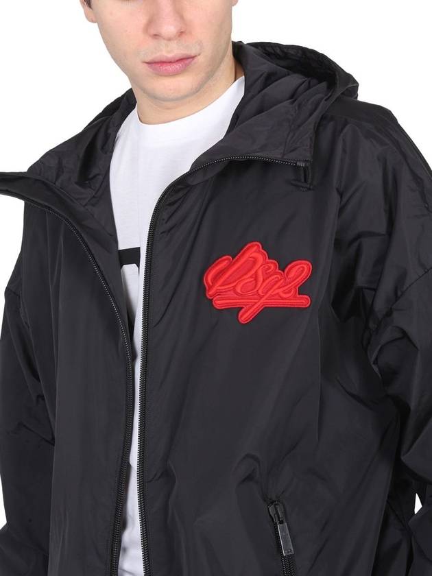 Logo Patch Windbreaker Black - DSQUARED2 - BALAAN 5