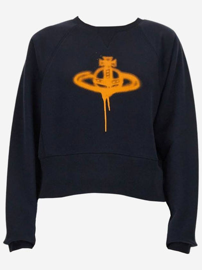 Spray ORB Logo Sweatshirt Navy - VIVIENNE WESTWOOD - BALAAN 2