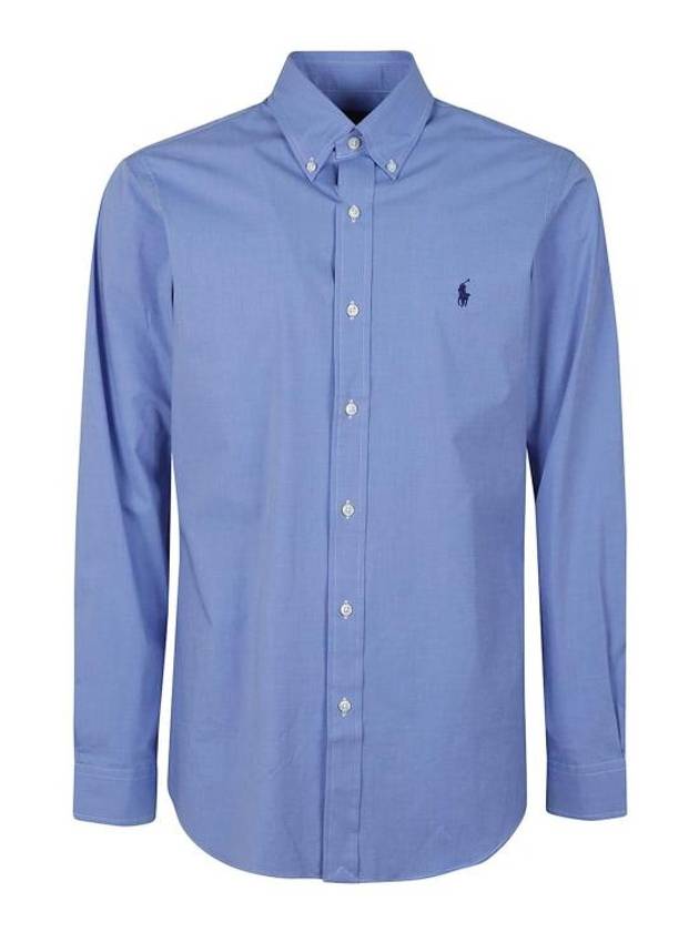 Embroidered Logo Long Sleeves Shirt Blue - POLO RALPH LAUREN - BALAAN 2