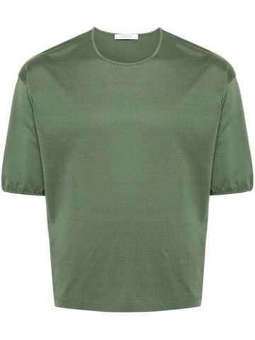 Mercerised Jersey Short Sleeve T-Shirt Green - LEMAIRE - BALAAN 1