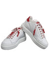 Red Heel Tab Leather Low Top Sneakers White - PHILIPP PLEIN - BALAAN 4