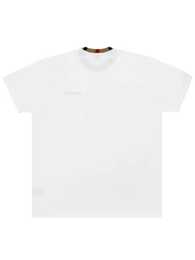 Men's Striped Neck Short Sleeve T-Shirt White - BURBERRY - BALAAN 8