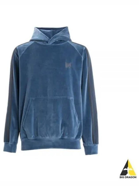 Track Hoody CPE Velor Smoke Blue NS252 - NEEDLES - BALAAN 1