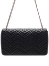 GG Marmont Leather Shoulder Bag Black - GUCCI - BALAAN 5