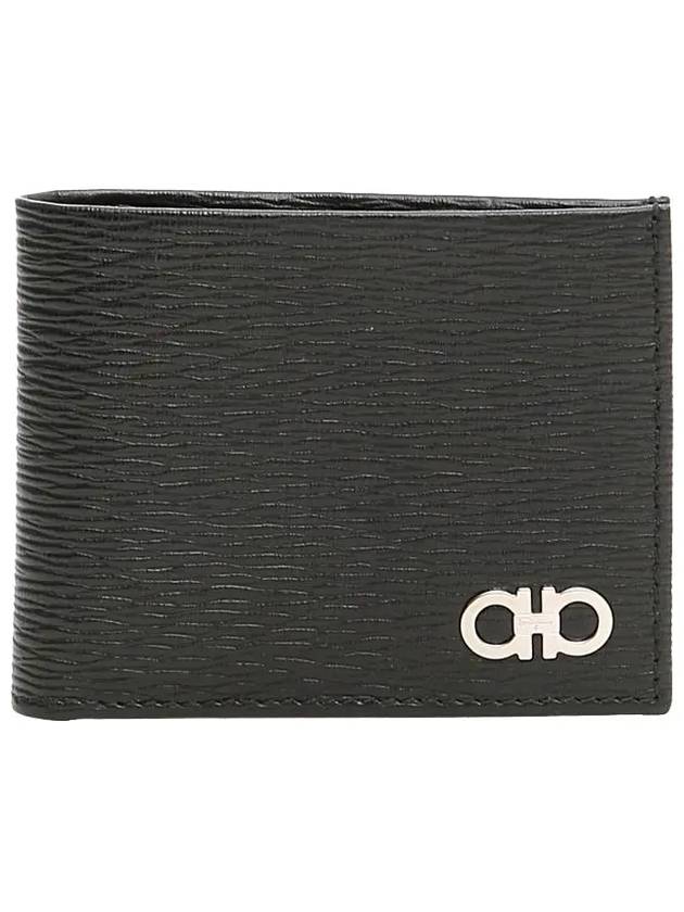 Gancini Half Wallet Black - SALVATORE FERRAGAMO - BALAAN 3