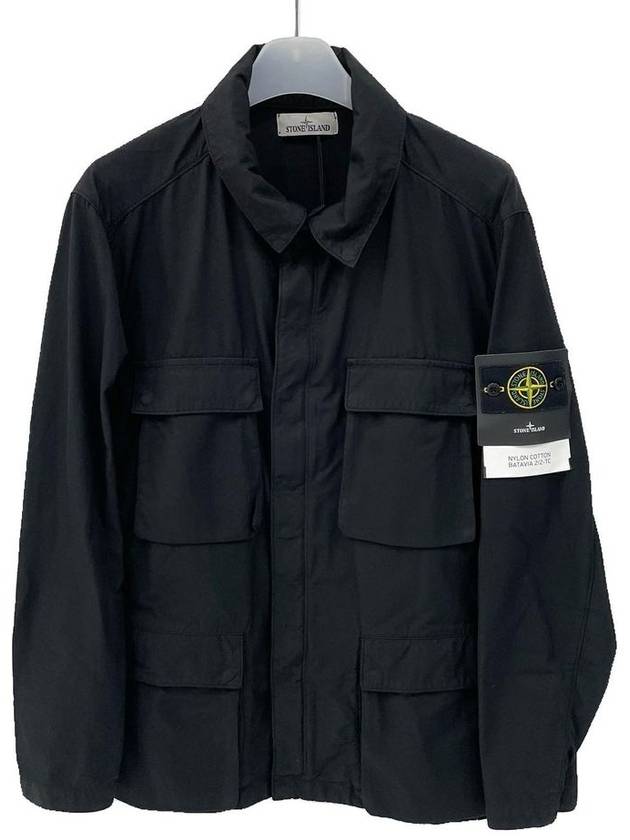 Men's Logo Applique Shell Field Jacket Black - STONE ISLAND - BALAAN 2