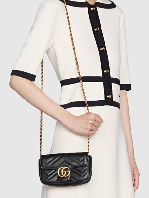 GG Marmont Matelasse Leather Super Mini Bag Black - GUCCI - BALAAN 5