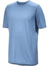 Ionia Merino Arc'word Logo Wool Short Sleeve T-Shirt Blue - ARC'TERYX - BALAAN 1