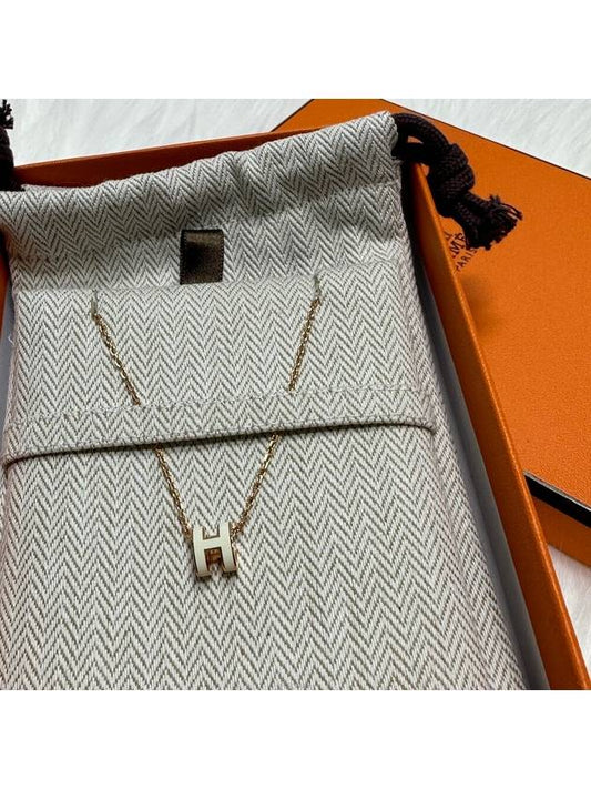 Mini Pop Ash H Necklace White Rose Gold - HERMES - BALAAN 2