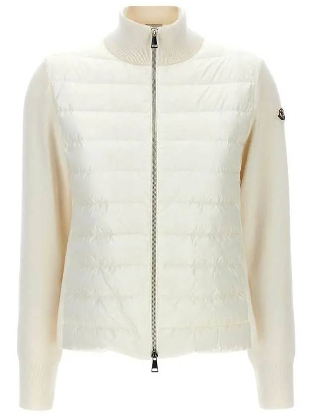 Logo patch padded cardigan cream - MONCLER - BALAAN 2