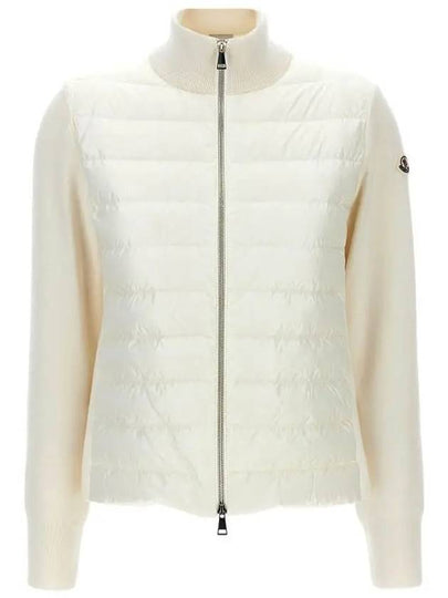 Logo Patch Padded Cardigan Cream - MONCLER - BALAAN 2