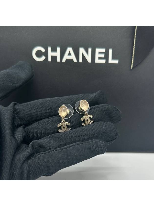 CC logo pink crystal pendant earrings ABB806 - CHANEL - BALAAN 5