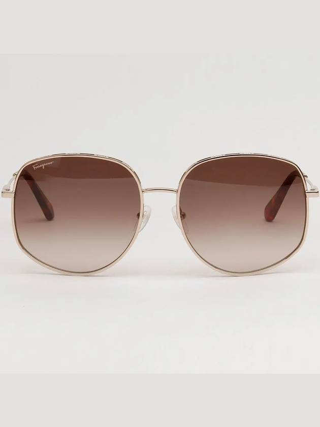 Eyewear Irregular Metal Sunglasses Brown - SALVATORE FERRAGAMO - BALAAN 4