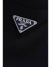 Metal Triangle Logo Short Sleeve T-Shirt Black - PRADA - BALAAN 4