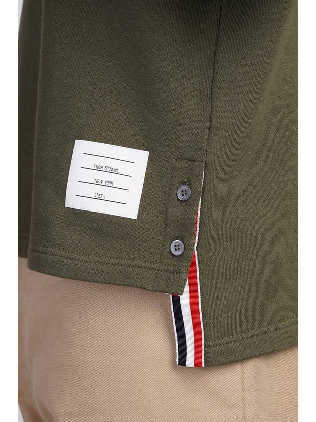 Crew neck long sleeve t shirt olive green - THOM BROWNE - BALAAN 6