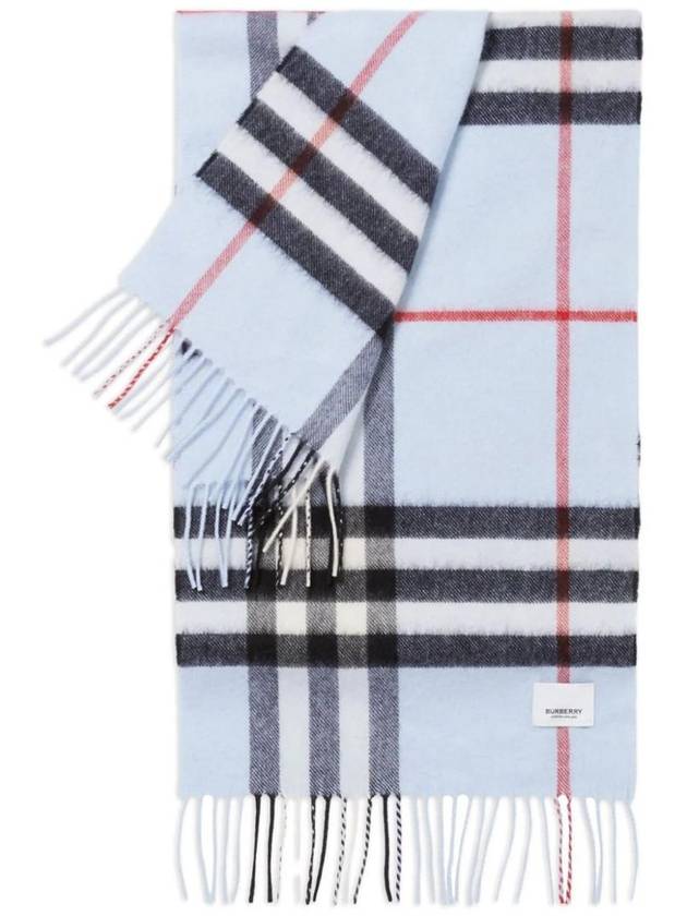 Check Cashmere Scarf Blue - BURBERRY - BALAAN 1