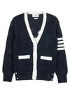 Thome Browne 4 Bar Cardigan Navy - THOM BROWNE - BALAAN 3